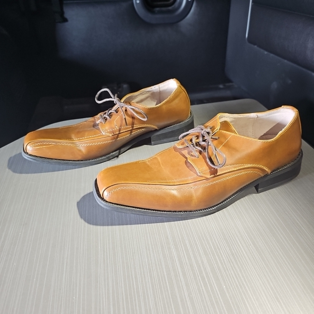 J Ferrar Shoes Men’s 8.5‎ Brown Dress Shoes Good PreOwned Condition